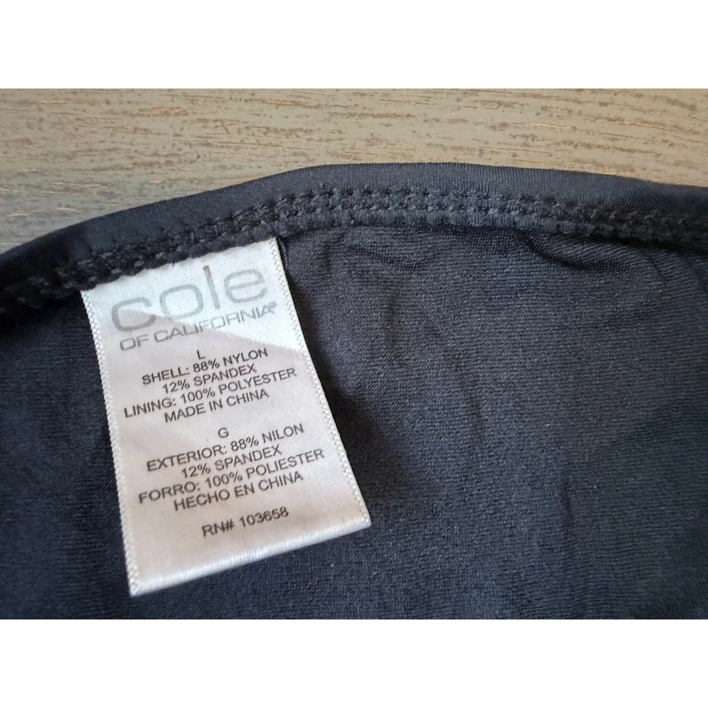 Cole of California Womens Ruched Sash Bikini Bottoms Black Size Large RN 103658